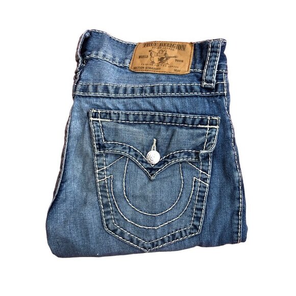 True Religion Jeans Size 31 STRAIGHT Blue - Picture 2 of 6